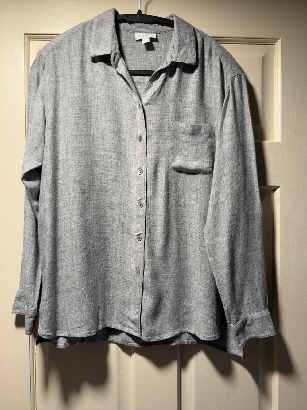 J. Jill Gray Soft Button Up Shirt XS Oversized